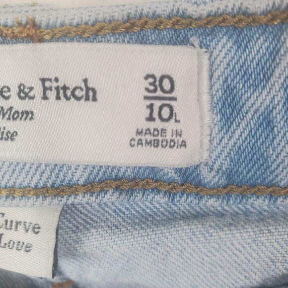 Abercrombie & Fitch The 80's Mom High Rise Curve Love Stretch Jeans 10 Long/30 - Picture 5 of 9